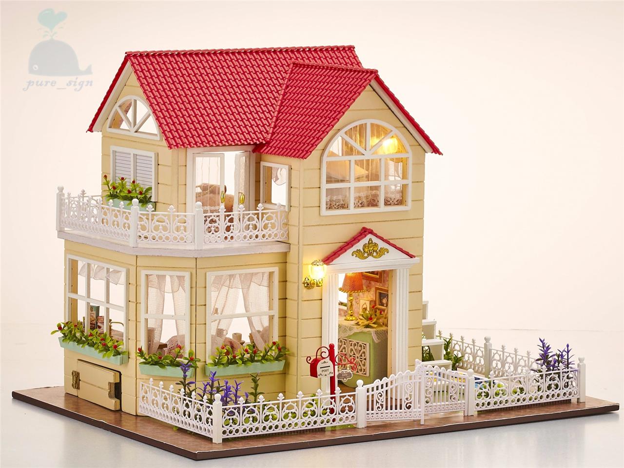 Dolls House miniatura scala 1//12th Orologio da parete moderno rosa o bianco design