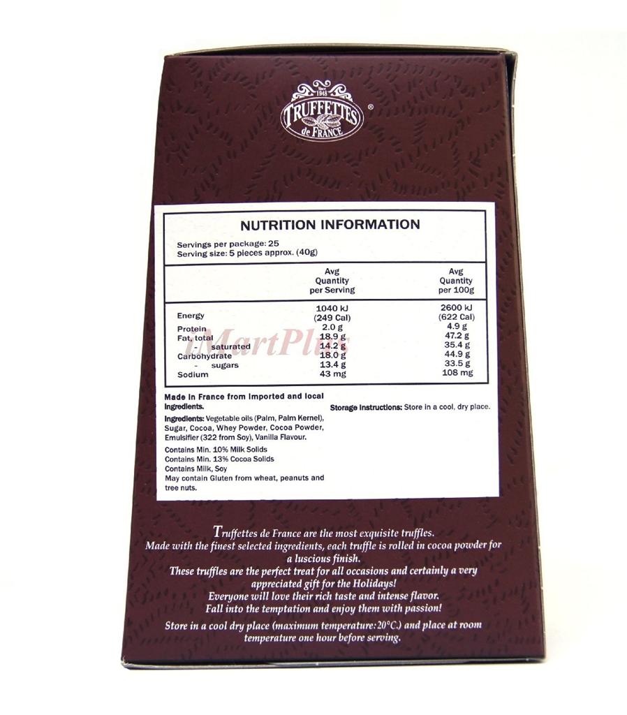 1KG Truffettes de France Truffles French Chocolate Natural Dusted Cocoa