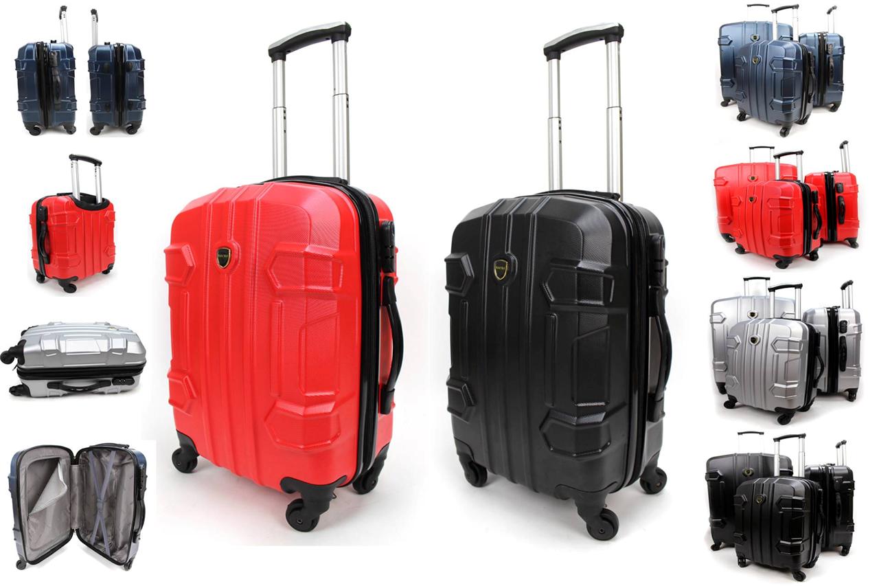 Hard Shell PC 4 Wheel Spinner Suitcase ABS Cabin Travel Luggage Trolley ...