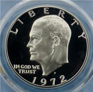 Moon Landing Reverse 1972 S PCGS PR 69 D-Cam Eisenhower Proof Silver $1