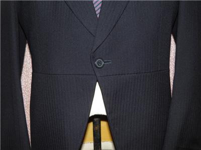 Vintage Gents Youngs Formal Wear Navy Wool Evening Coat With
