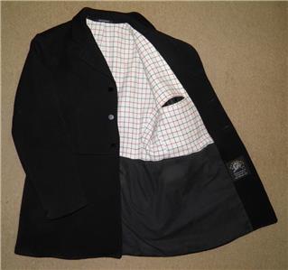 Manteau De Chasse/équitation Vintage Homme - Pytchley - Noir - 100% Laine - Taille 46 (117 Cm Poitrine)