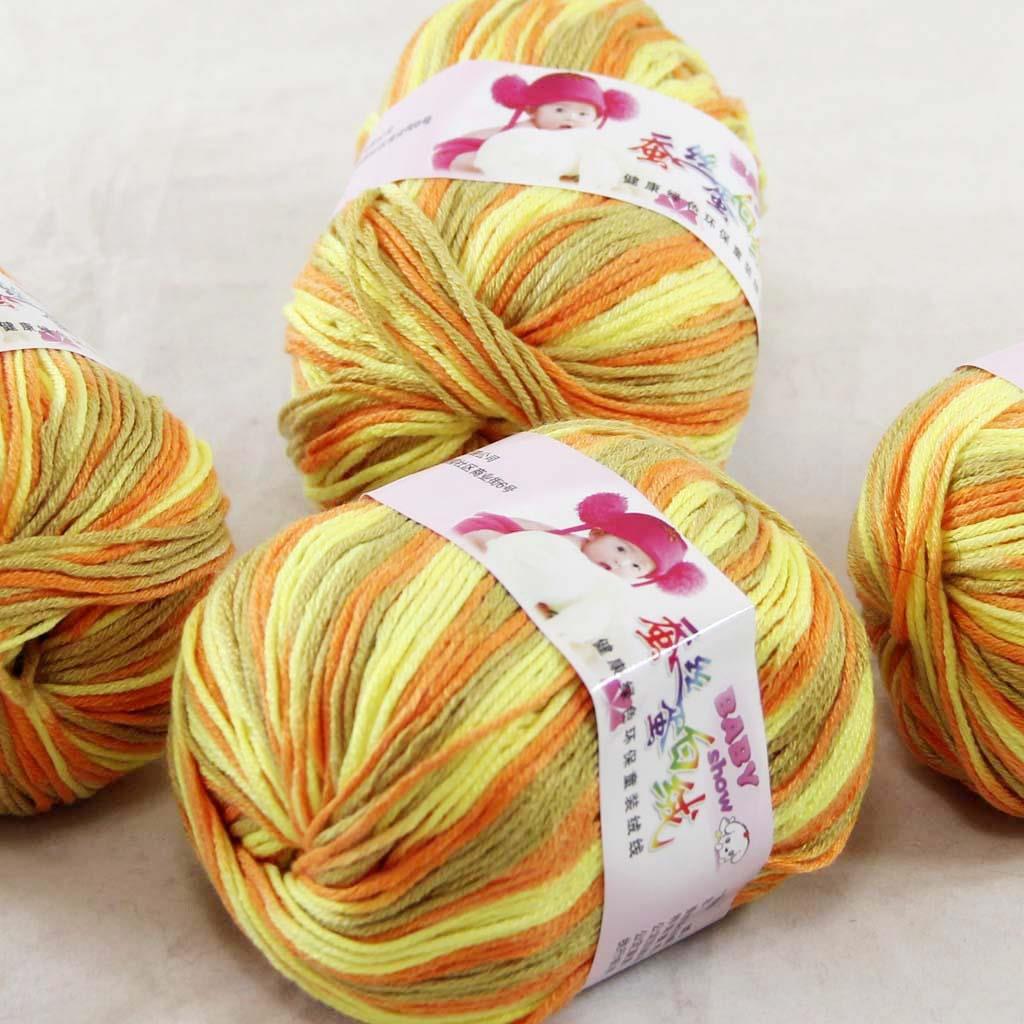 AIPYARN 3Balls x50g Soft Cashmere Silk Velvet Baby Hand Knitting Crochet Yarn 41