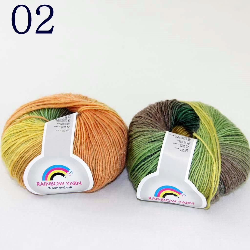 2Ballsx50g Rainbow Cashmere Wool Soft Baby Hand Shawl ...