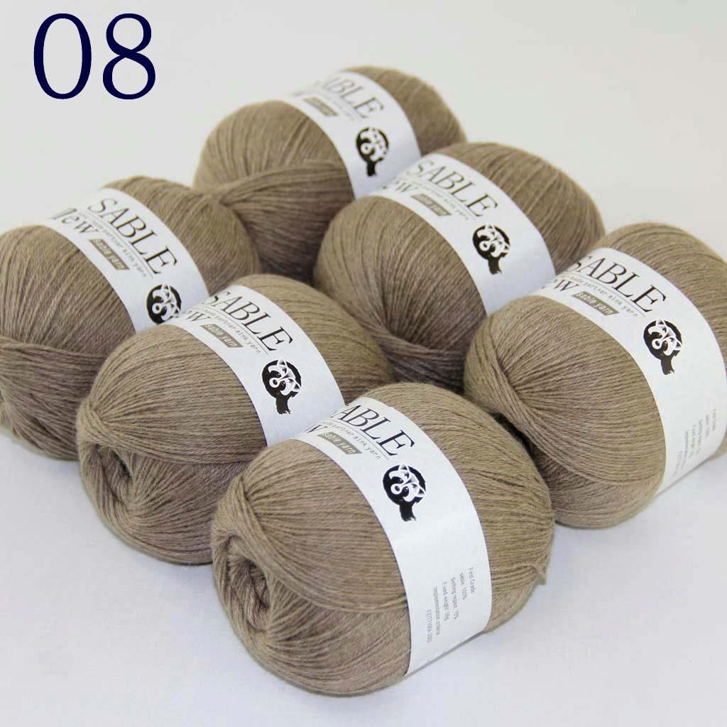 6Ballx50g Pure Sable Cashmere Hand Knit Wool Warm Wrap Shawls Crochet Yarn 15