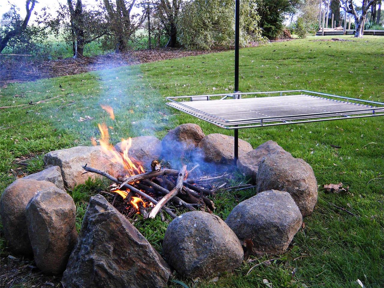 Perfect CAMPFIRE GRILL Original BBQ. Camping Fishing Outdoor Backyard