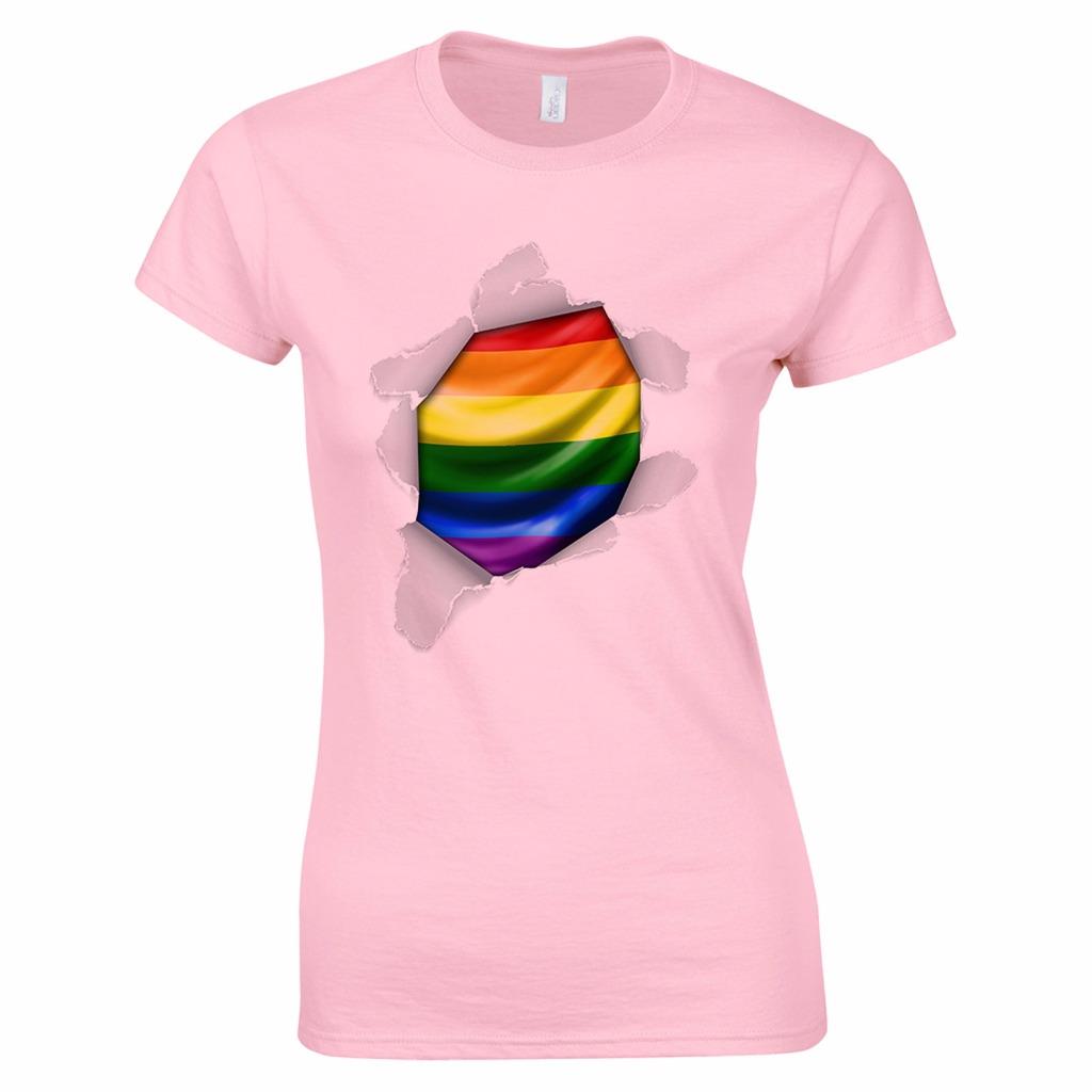 Gay Pride And Proud Ripped Paper Rainbow Flag LGBT Womens T Shirt | eBay