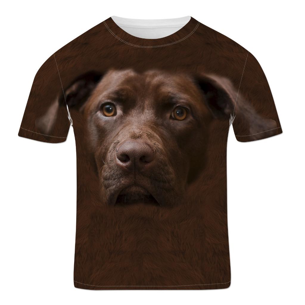 Chocolate Labrador Retriever Face Cute Guide Dog Animal 3D Effect Mens ...