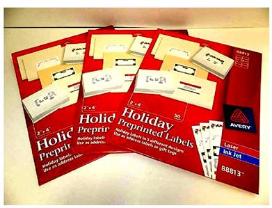 Avery Holiday Printable Address or Gift Tags 2X4, 50 Labels 3 Packs (Total 150) 72782888138 | eBay