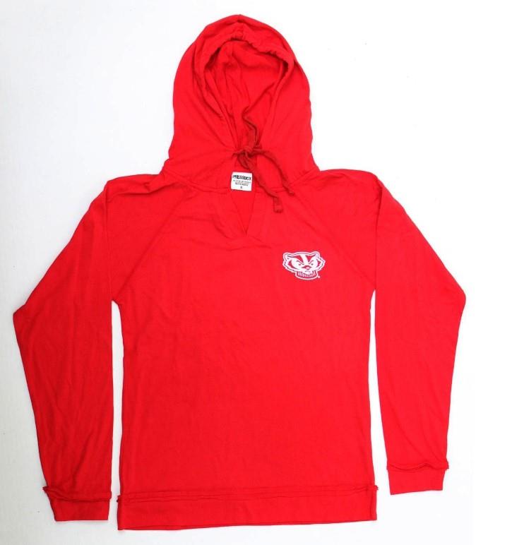 Wisconsin Badgers LS Red Hoodie (S,M,L,XL) (R) - Picture 2 of 5