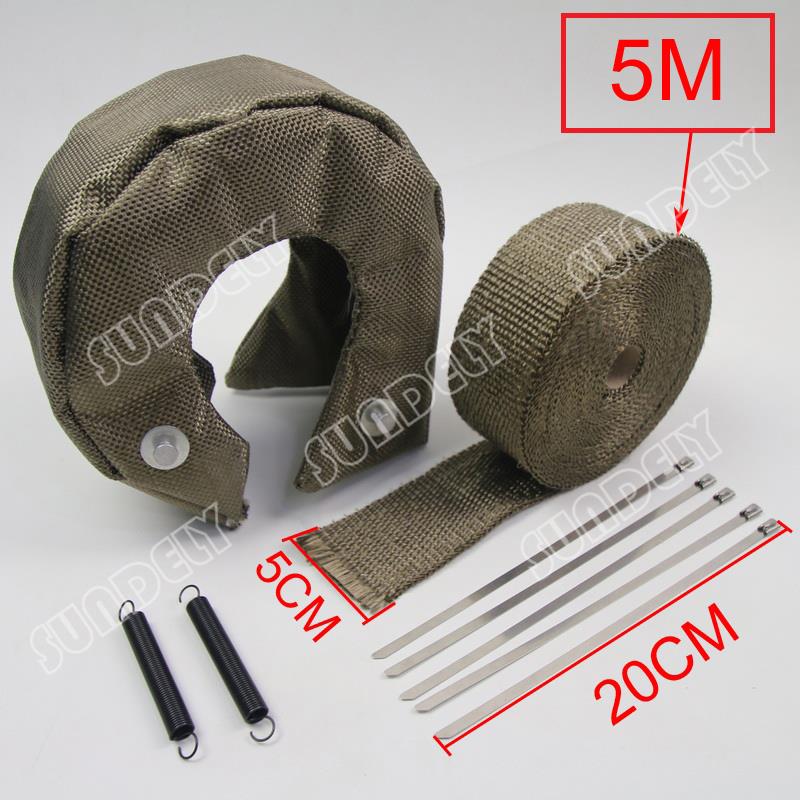 T4 Titanium Out Lava Turbo Blanket /& 1/" X 50/' Exhaust Header Heat Pipe Wrap Tape
