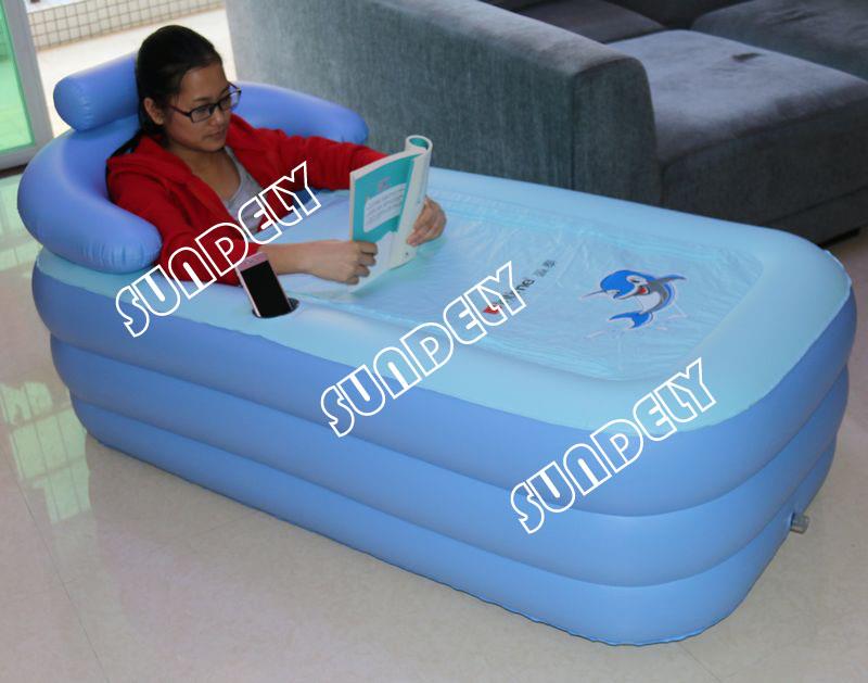 Details About Sundely Adult Spa Inflatable Tub Keep Warm Folding Bathtub With Air Pump Blue