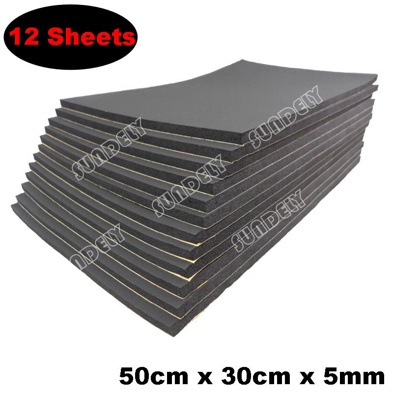 12x 5mm sound proofing /& heat insulation sheet closed cell foam size 50cm x 30cm