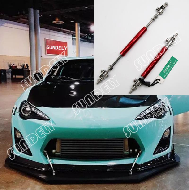 BLK Universal Adjustable Front Rear Frame Bumper Protector Splitter Rod Support