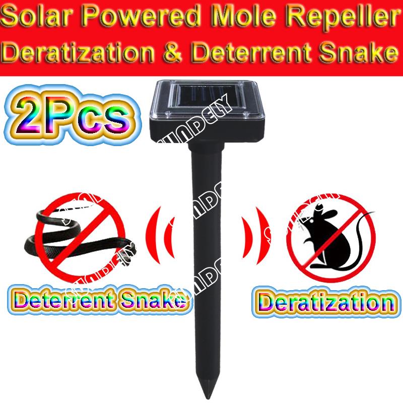 Solar Powered Mole Repeller Sonic Waves ULTrasonic Deterrent Snake