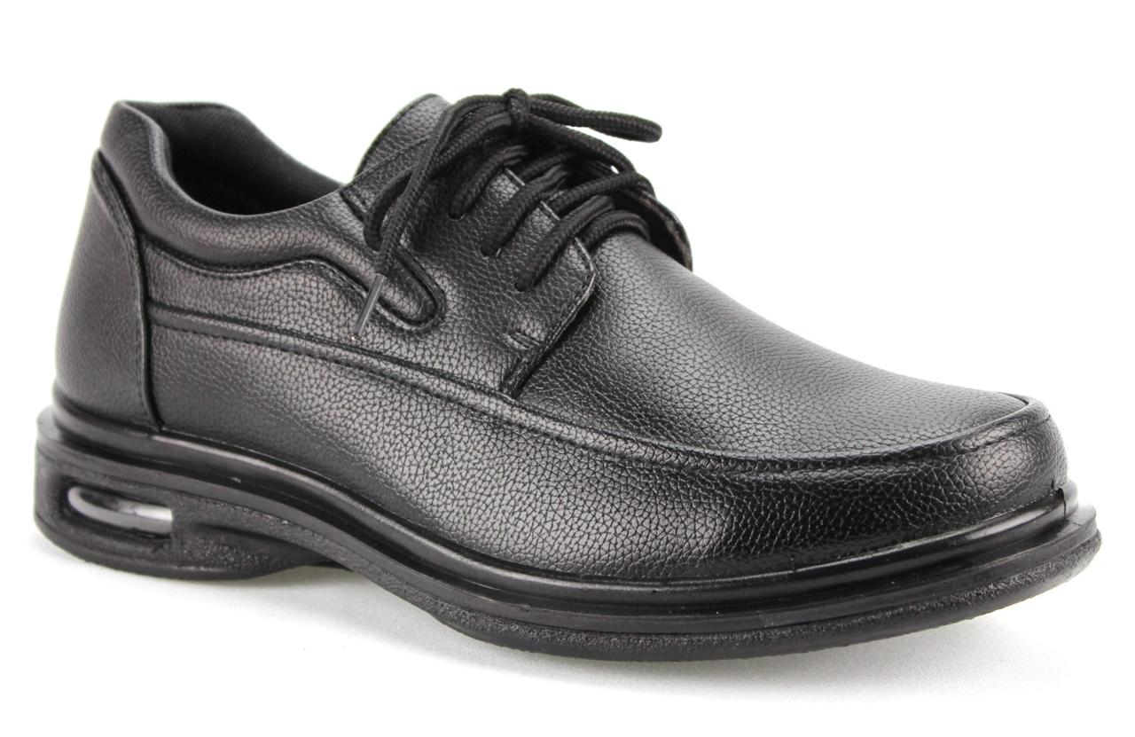 Men's Black Restaurant Work Shoes Lace Up Slip & Oil Resistant Air Sole ...