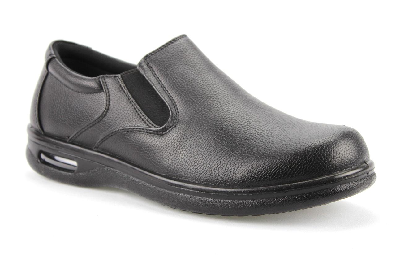 Men's Black Slip On Restaurant Work Shoes Slip & Oil Resistant Air Sole ...