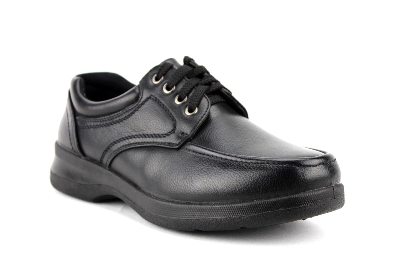 Men's Black Brown Restaurant Work Shoes Lace Up Slip & Oil Resistant ...