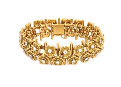 Boucheron France Vintage 2.75ct Diamond 18k Yellow Gold Flower