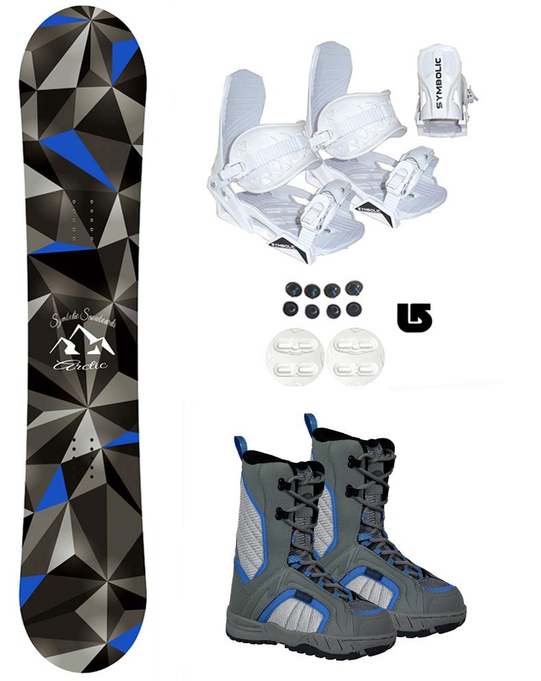 Symbolic Arctic Snowboard+White Bindings+Boots Kid Girl Package set+burton Decal