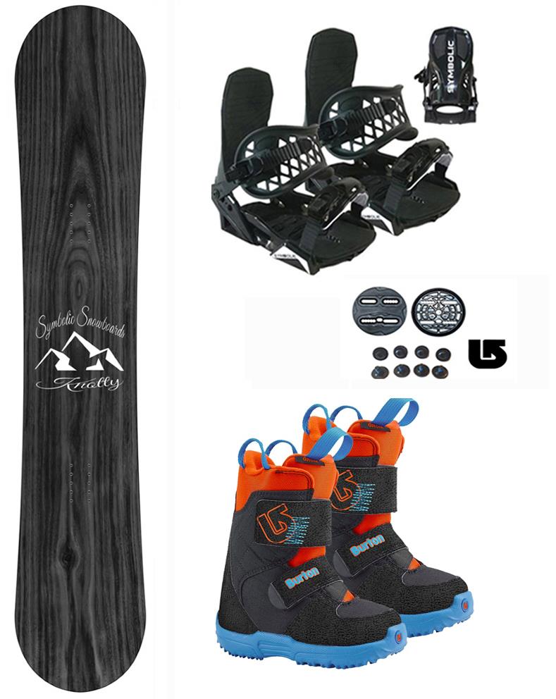 Symbolic Knotty Snowboard+Bindings+Boots Kid Boy Girl Complete Package +burton x