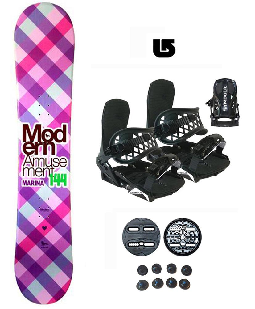 LTD Various Symbolic Womens Snowboard and Bindings Package Girl Kid +burton dcal