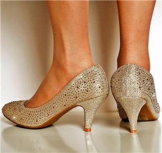 gold silver shoes low heel
