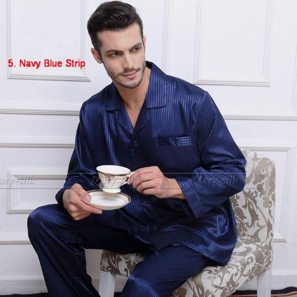 Gifts_ Mens Silk Satin Pajamas Pyjamas Set Sleepwear Loungewear S~4XL ...
