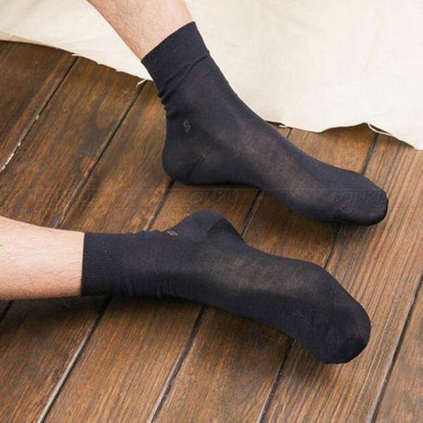 2Pairs Mens 100% Silk Socks Mid Calf Men's a lot Socks Solid Free p&p ...