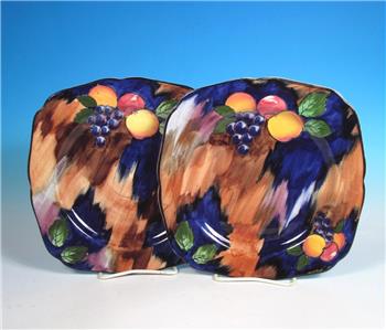 H&K Tunstall Hollinshead Kirkham Pottery PAIR Autumn Art ...