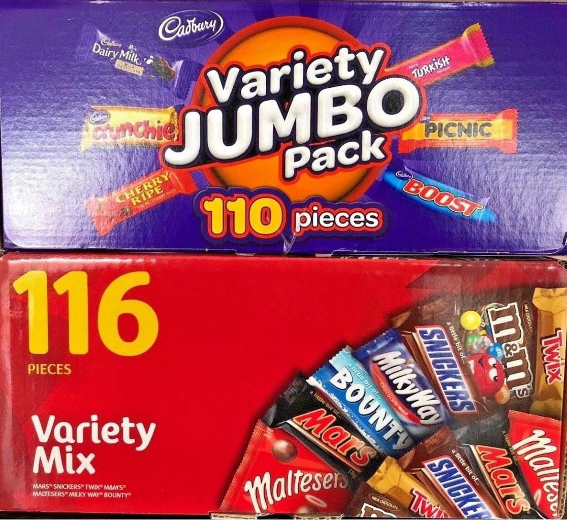 Mars 116 VARIETY MIX &/ Cadbury 110 VALUE JUMBO Pack Milk Chocolate Wholesale eBay