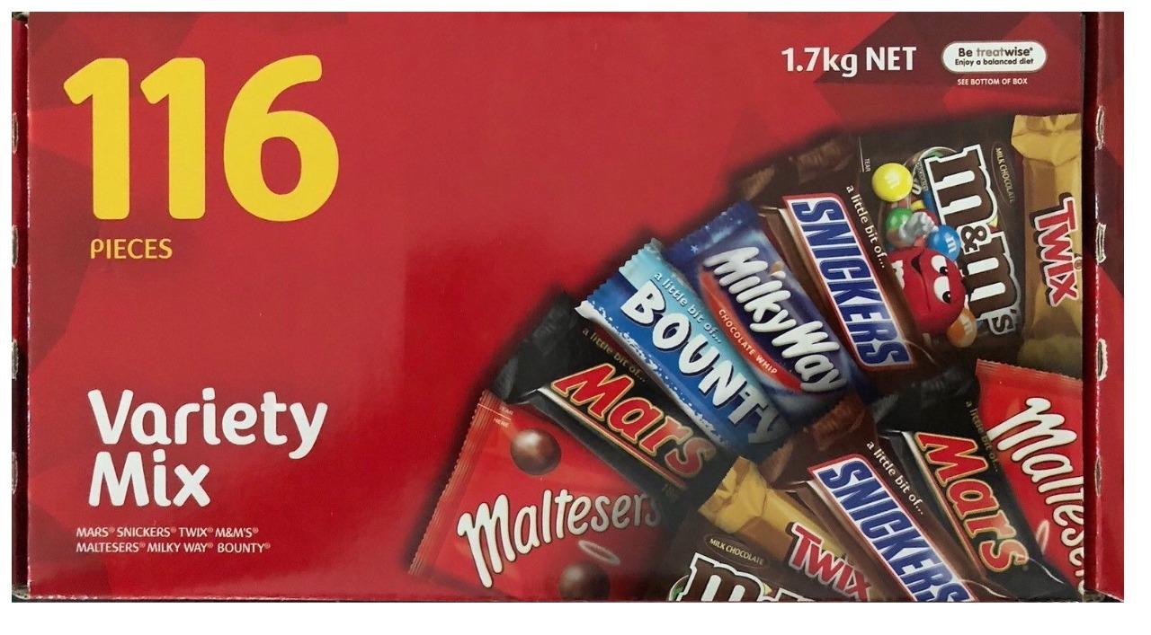 Mars 116 VARIETY MIX &/ Cadbury 110 VALUE JUMBO Pack Milk Chocolate