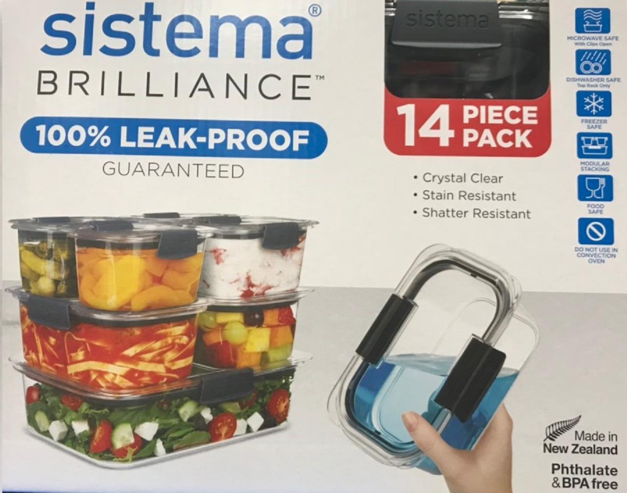 Details About 2018 Sistema Brilliance Leakproof Food Storage Container Lunchbox 14pc Gift Set