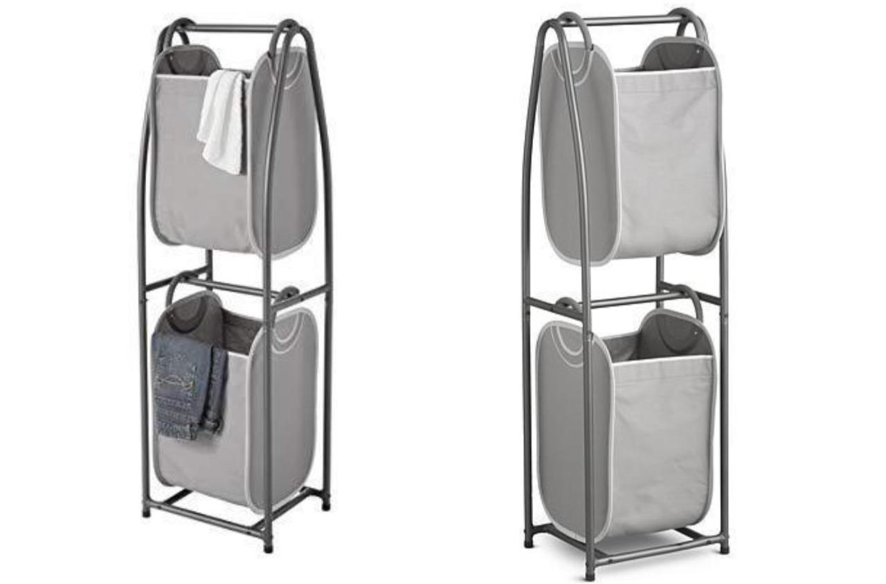 Neat Freak 2Tier Rolling Vertical Laundry Sorter with HamperTotes