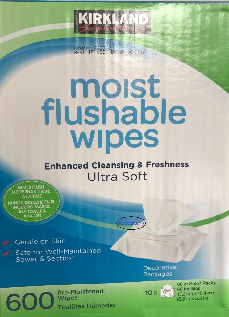 Kirkland Signature Moist Flushable Wipes 600 Ultra Soft wipes brand new