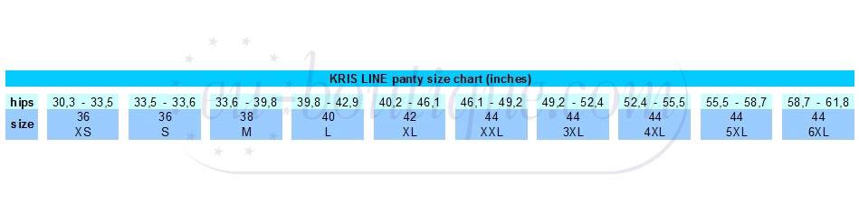 Kris Line Size Chart