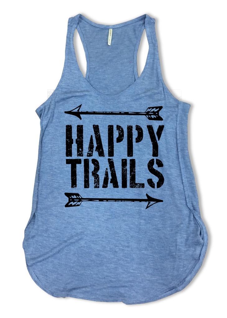 NEW PRINTED GRAPHIC DESIGN FUNNY CUTE COMFORTABLE HAPPY TRAILS WORKOUT TANKTOP 3