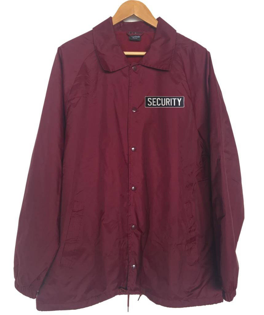 IMPERMEABLE ROMPEVIENTOS FORRADO NAILON COACHES BORDADO SEGURIDAD CHAQUETA BORGOÑA - Imagen 3 de 3