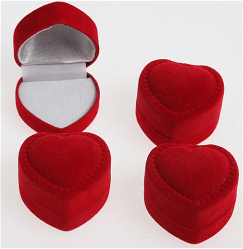 Cute Shell Heart Velvet Display Gift Box Case For Earrings Necklaces Rings Hot 