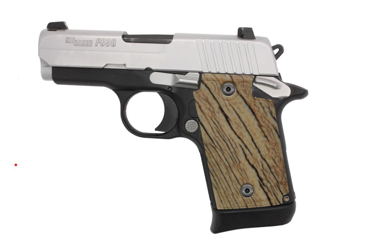 Custom sig sauer p938 grips ambidextrous matte faux aged bone ebay