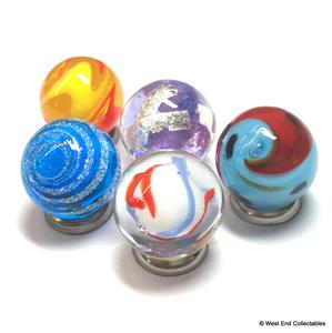 5 x 16mm Colourful Handmade Glass Art Toy Marbles - Marble