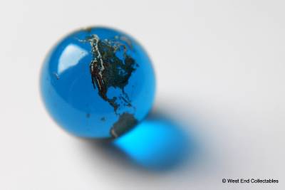 22mm Detaillierte Glas Massiv Earth Globus Marble Cosmic Welt Planet Gaea