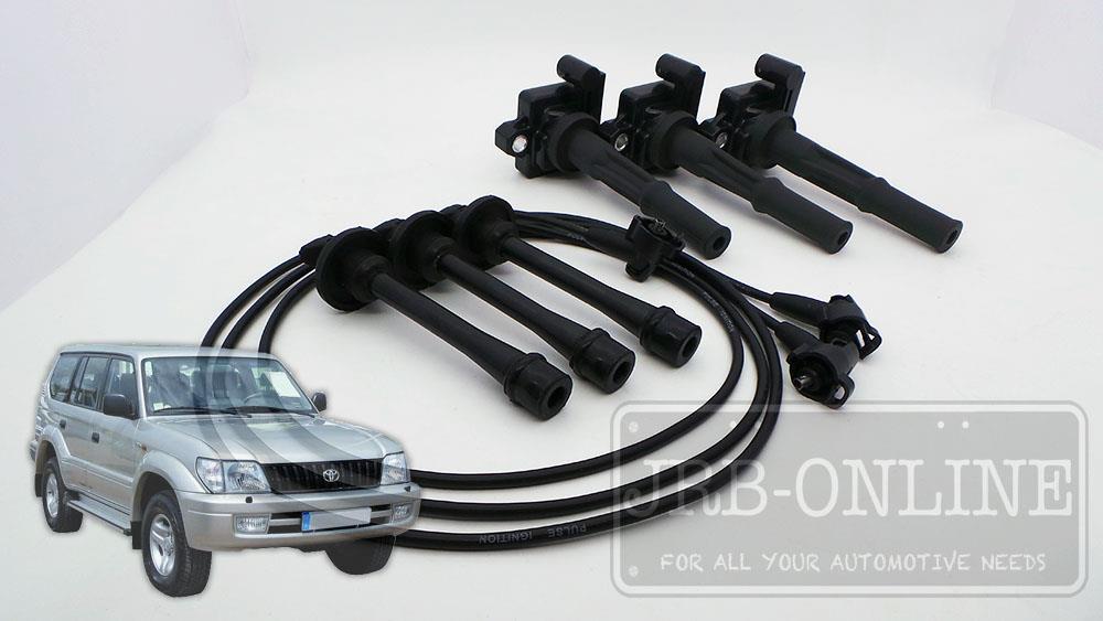 Suits TOYOTA Landcruiser PRADO 5VZFE V6 3.4L 9603 IGNITION LEAD+ COIL PACK KIT eBay