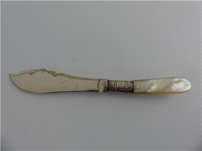 cutlery knife butter antique plated pearl mother silver supersized hosting