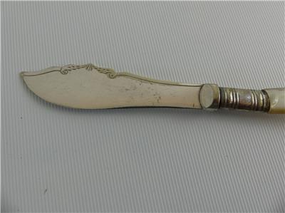 cutlery knife butter antique plated pearl mother silver supersized hosting