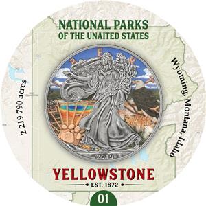 USA 2019 $1 US National Park ROCKY MOUNTAIN 1 Oz Silver Coin mintage 99pcs