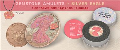 USA 2019 1$ American Eagle 1 oz Silver Space Blue Edition Coin 500 pcs PRESALE