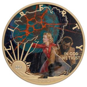 Landing 1 Oz Silver Coin with Varnish USA 2019 1$ Classic Sci-Fi
