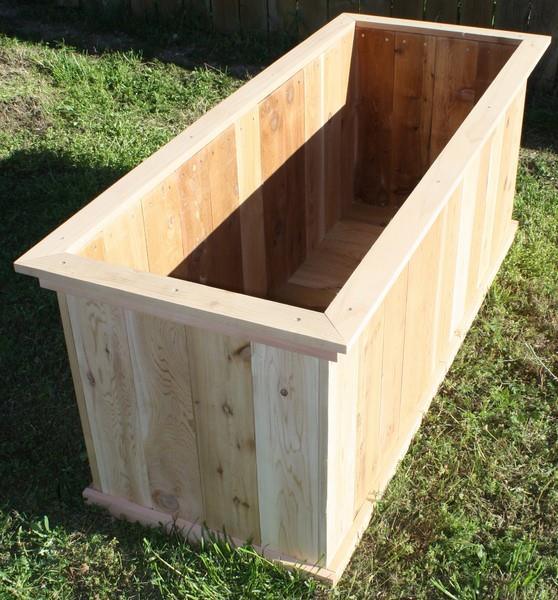 NEW LARGE CEDAR WOOD SOLID PLANTER BOX 2 FT x 4 FT x 12