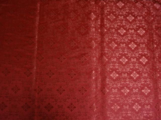 BROCADE FABRIC SCARLET RED